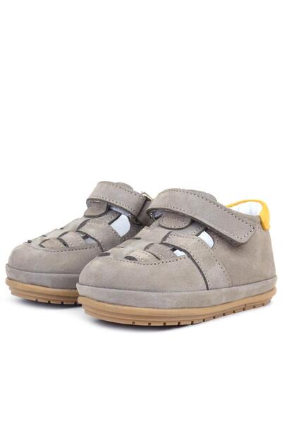 Rakerplus Muppet Genuine Leather Sand Color Velcro Anatomical Baby Sandals Shoes