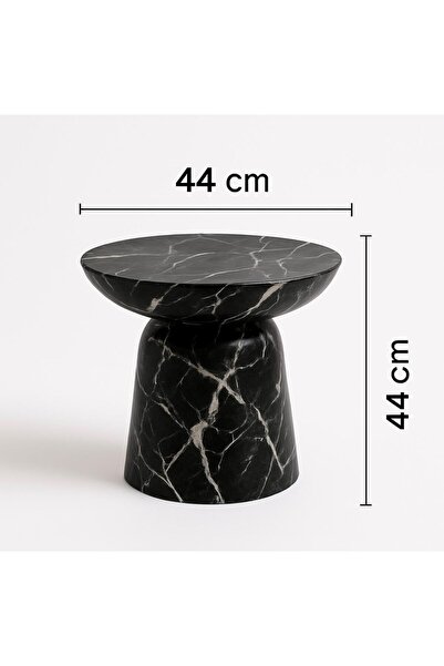 Nils Aksesuar Official Mira Mermer Desenli 44cm Oturma Odası Yan Sehpa Orta S...