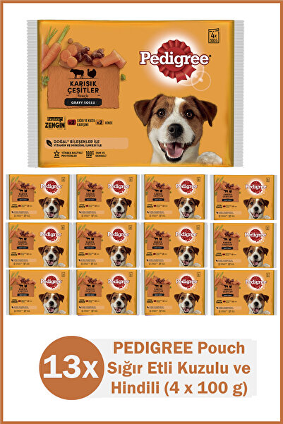 Pedigree Pouch Sığır & Hindili 100 *4'lü *13'lü