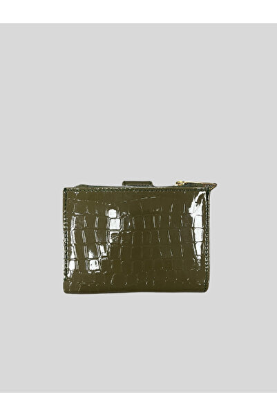 VAZIRADK Krokodil Desenli Parlak Fermuarlı Kartlıklı Cüzdan