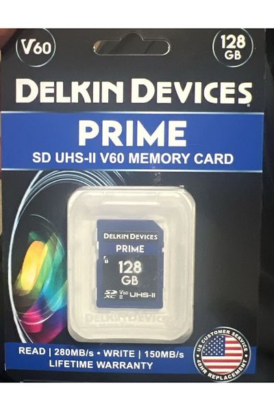 Delkin Devices Prime 128GB UHS-II SDXC 1900x V60 Memory Card