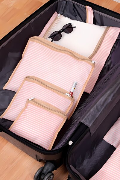 MorPort 6-Piece Pink Suitcase Organizer I Suitcase Organizer Set I Travel Bag