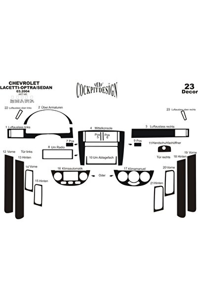 Marscockpitdesign غطاء كونسول توربيدو لسيارة شيفروليه لاسيتي-أوبترا 2004، 23 ...