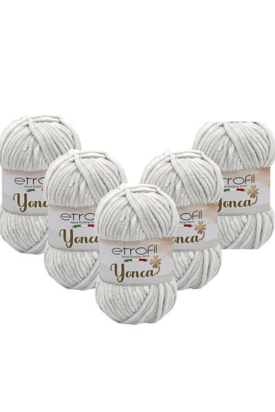 Etrofil Yonca Velvet Πλεκτό Σχοινί 5 Τεμαχίων 70905 Ανοιχτό Γκρι