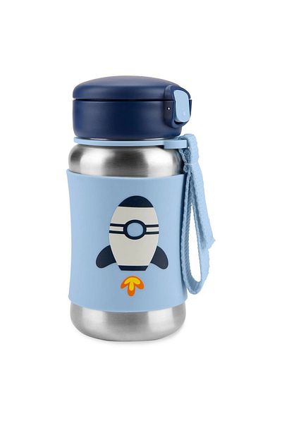 Skip Hop Zoo Stainless Steel Water Bottle with Straw 350 ml Rocket