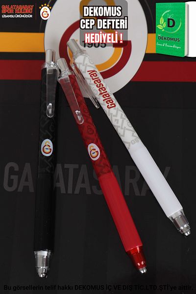 Galatasaray "Dekomus Pocket Notebook with Gift" New Season Licensed Wise Versatile Tip Pen 0.7 mm