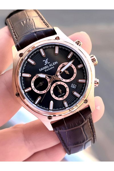 Daniel Klein Leather Cord 30 Mt Water Resistant Inner Functions Active Men's Wristwatch EDK13546.4