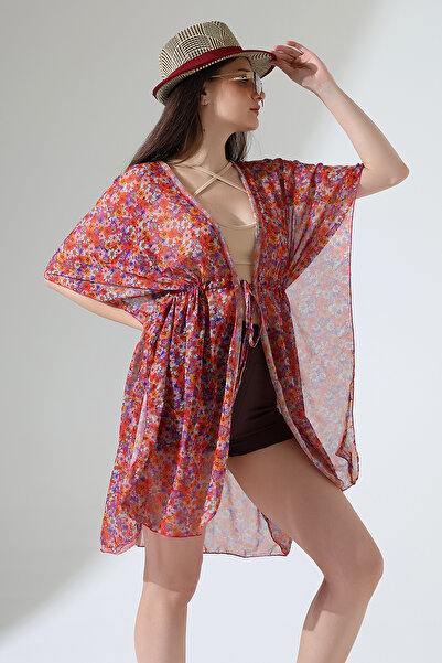 Esberin Front Lace Patterned Tulle Pareo