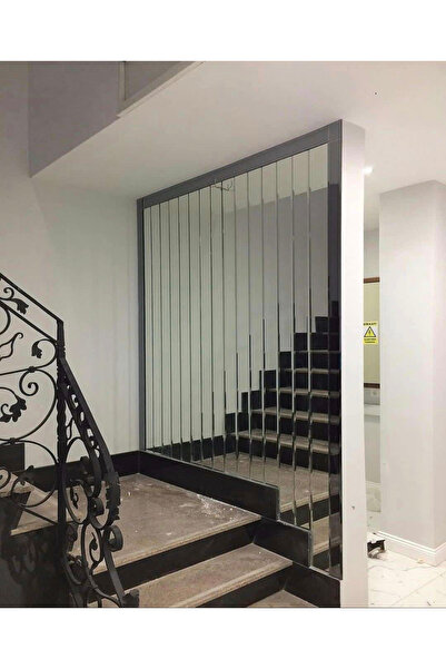 aynagaleri Ayna Galeri Füme çerçeveli beyaz çıta ayna modeli