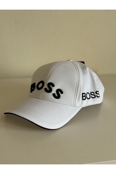 NO BRAND Unisex White Embossed Lettering Detailed Sports Hat