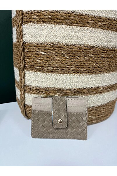 VAZIRADK Knitted Patterned Zippered Card Holder Wallet