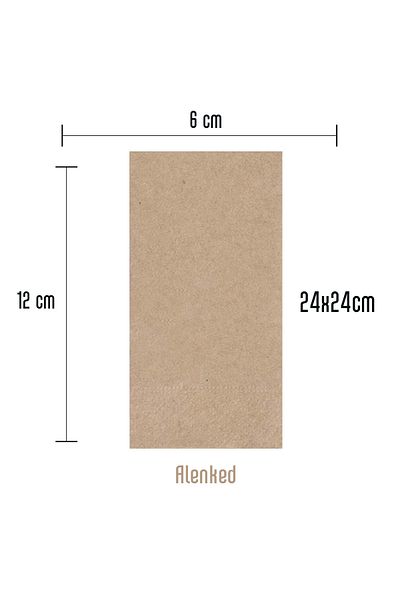 Kraft 100 Pieces 24x24CmOrganic Waiter Napkin