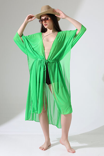 Esberin Long Tulle Pareo with Front Tie