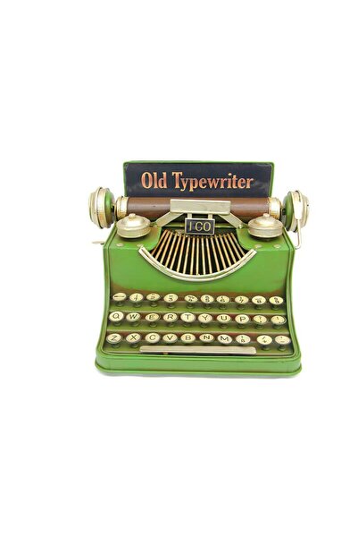 Mnk C0726 Model Green Decorative Metal Typewriter Piggy Bank