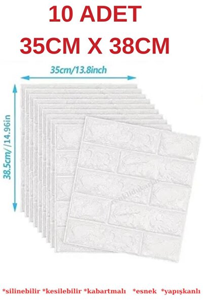 Renkli Duvarlar 10 adet 35x38cm Kırık Beyaz Kendinden Yapışkanlı Duvar Kağıdı...