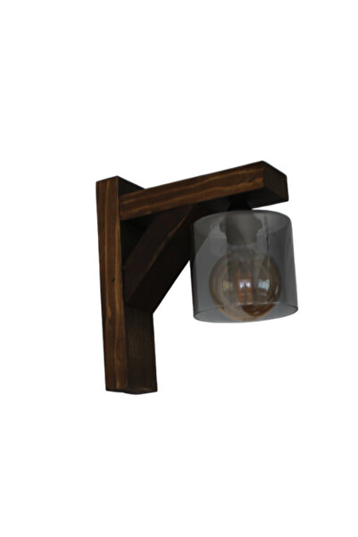 Otantik Çarşı Authentic Bazaar Wooden Sconce with Smoked Glass