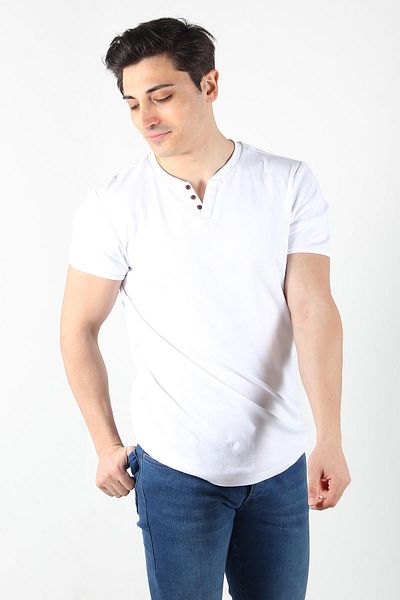 Mckanzie 2122 Μπλουζάκι με τρία κουμπιά Judge Collar Ribbed Modern Fit