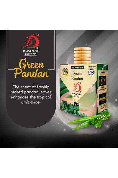 Dwangi Car Air Freshener – 12ml Long-Lasting Natural Green Pandan Perfume for Car & Home