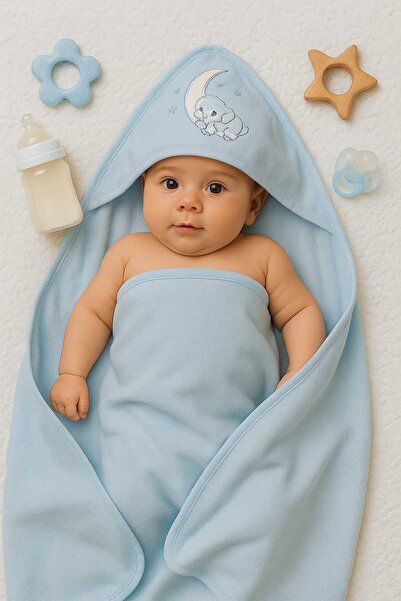 Tosyalı Burak Bebe %100 Pamuk Nakışlı Bebek Banyo Silgi  Havlusu