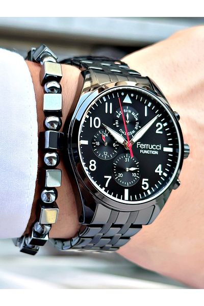 Ferrucci New Model Men's Wristwatch with Numbers 3 Atm Water Resistance