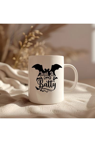 BB TRADE Just a Little Designed White Ceramic Printed Mug 330ml