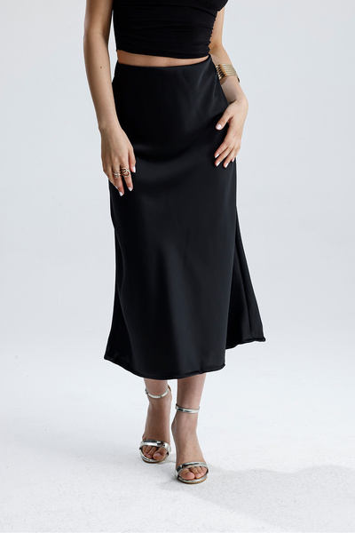 let s shine Női magas derekú szatén midi szoknya