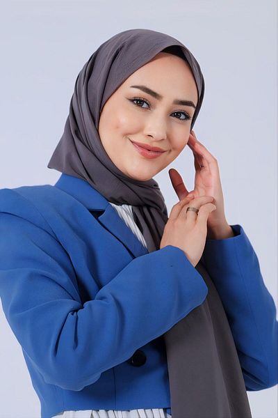 HAREM SCARF Asian Shawl - Anthracite