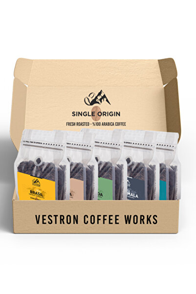 VESTRON Coffee Works Dünya Kahveleri Deneme Paketi 5x50g V2 |%100 Arabica|Med...