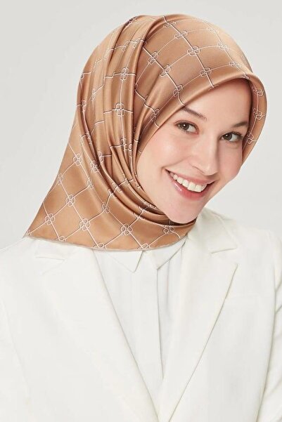 Armine Eșarfă de mătase Nostalgie - 8555-04 Twill Bej închis