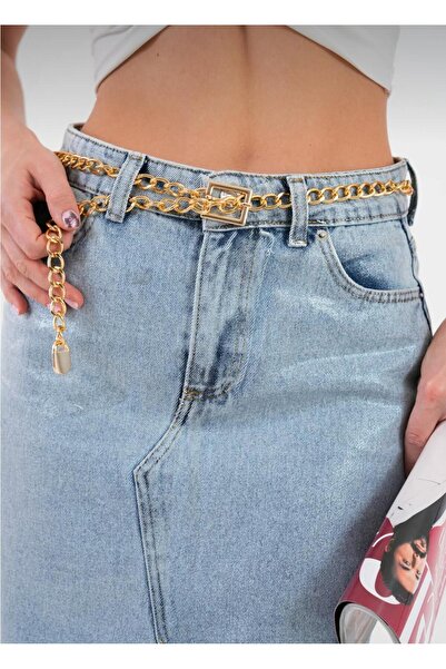 Mynoa Золотий ремінь з ланцюжком, жіночий ремінь, ремінь для брюк,