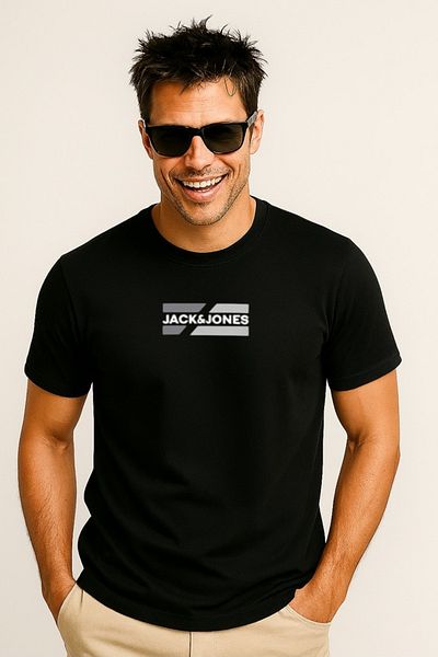 Jack & Jones Ανδρικό μπλουζάκι Jjecorp Graphic Tee Ss O-neck Noos Black 12268415