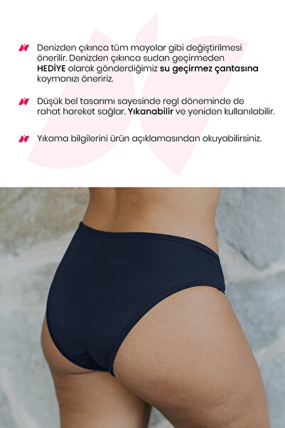 PEDDON Спеціальні комфортні трусики для менструації Суперпоглинаючі трусики для бікіні з низькою талією Сині трусики для менструації