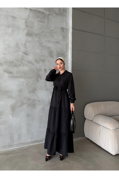 BALCOLLECTİON Φόρεμα με κορδόνια με κουμπιά στο γιακά