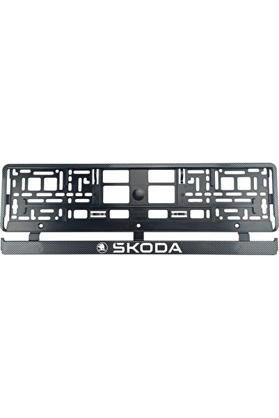 OEM Set 2 bucati, suport numar inmatriculare Carbon, Skoda