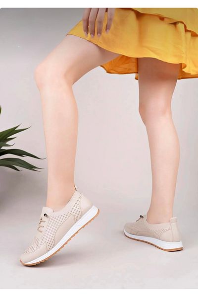 HT FREEDOM Beige Ultra Luxury Summer Full Orthopedic Sole Daily Classic Sports Women's Ballerina Shoes