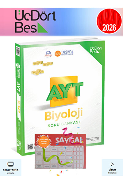 Üç Dört Beş Yayıncılık Üç Dört Beş 2025 YKS AYT Biyoloji Soru Bankası - Erdin...