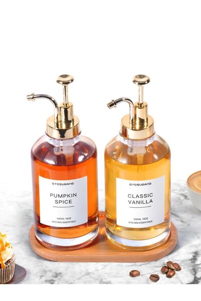 NEWNOW 2 Li Kristal Cam, Yağlık ,kahve Dağıtıcı Dispenser, Şurupluk, 9 Farklı...