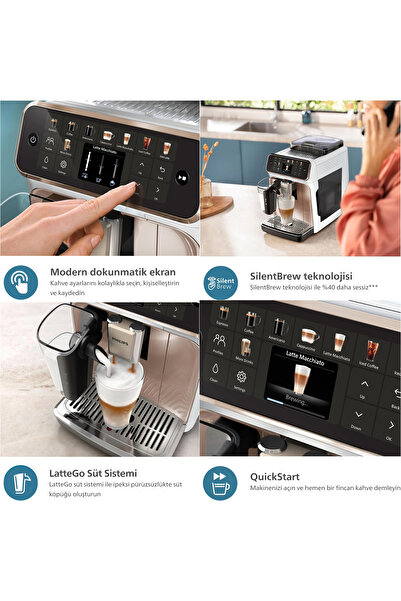 Philips Tam Otomatik 5500 Yeni Seri Kahve Makinesi Aromatik Kahve 20 Sıcak ve Soğuk İçecek