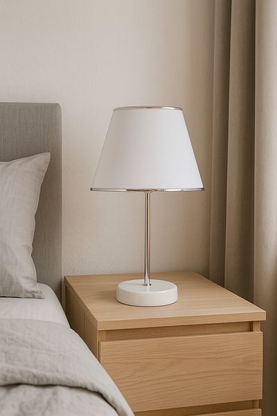 Eslight مصباح طاولة عاكس الضوء ذو المقاس النحيف باللون الأبيض - E98A 1 Modern، 16-30 E27