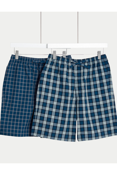 Marks & Spencer Saf Pamuklu 2'li Regular Fit Pijama Altı