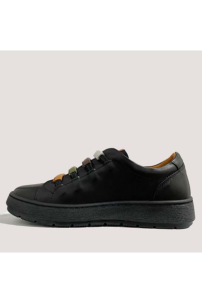 Mammamia Pantofi casual fără șireturi din piele de damă D24ka-85 - negru - 39