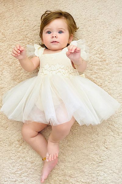 Baby Animals Baby Girl Girl Kid Birthday Party Wedding Dress Short Sleeve Ribbons Bandana Ruched Lined Romper
