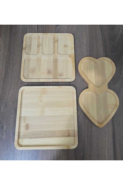 BuMeria Bamboo Wooden Presentation Plate Set of 3 – |   Presentation Plate Snack Plate Serving and Breakfast Plate