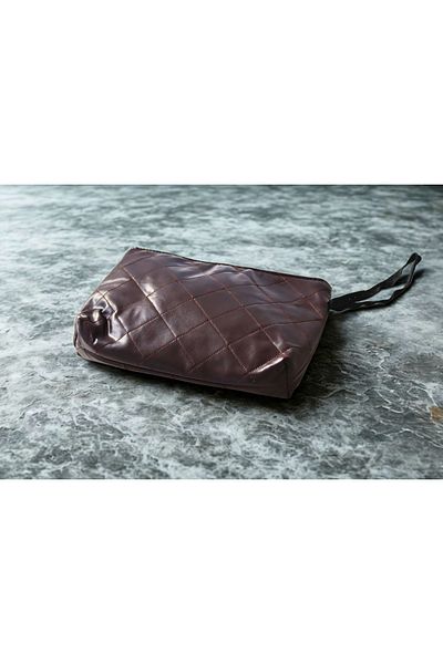 ALYA Women's Tan Faux Leather Quilted Patterned Clutch Bag