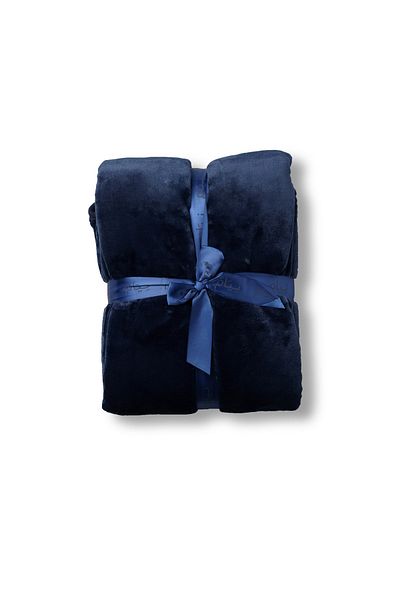 Neyam 100% Polyester Winter Blanket. Size 200x150 - Soft And Comfortable Velvet Blanket - Dark Blue Color