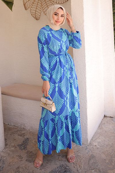 İmajButik Φούστα με σχέδιο μέντας Φόρεμα Viscon με στρώσεις