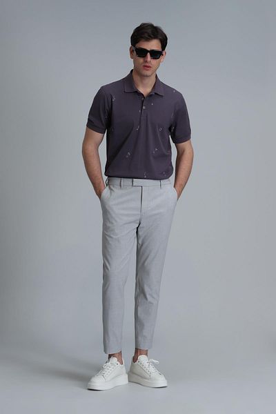 Lufian Ανδρικό μπλουζάκι πόλο Pascal Smart Plum