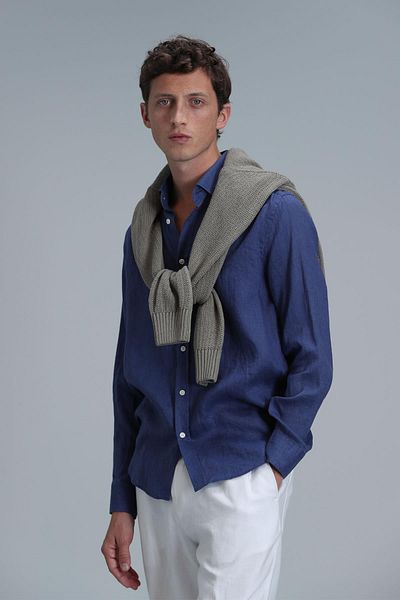 Lufian Pitaya Men's Linen Shirt Comfort Fit Saks