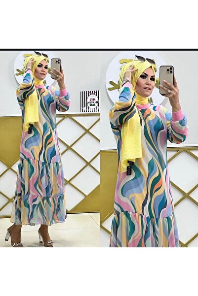 ECESSAMODAM Rochie Hijab din Sifon