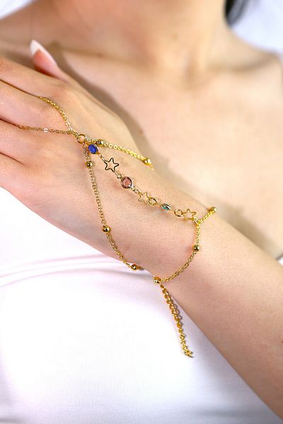 MARCİELO Accessories Minimalist Gold Color Figured Shahmeran